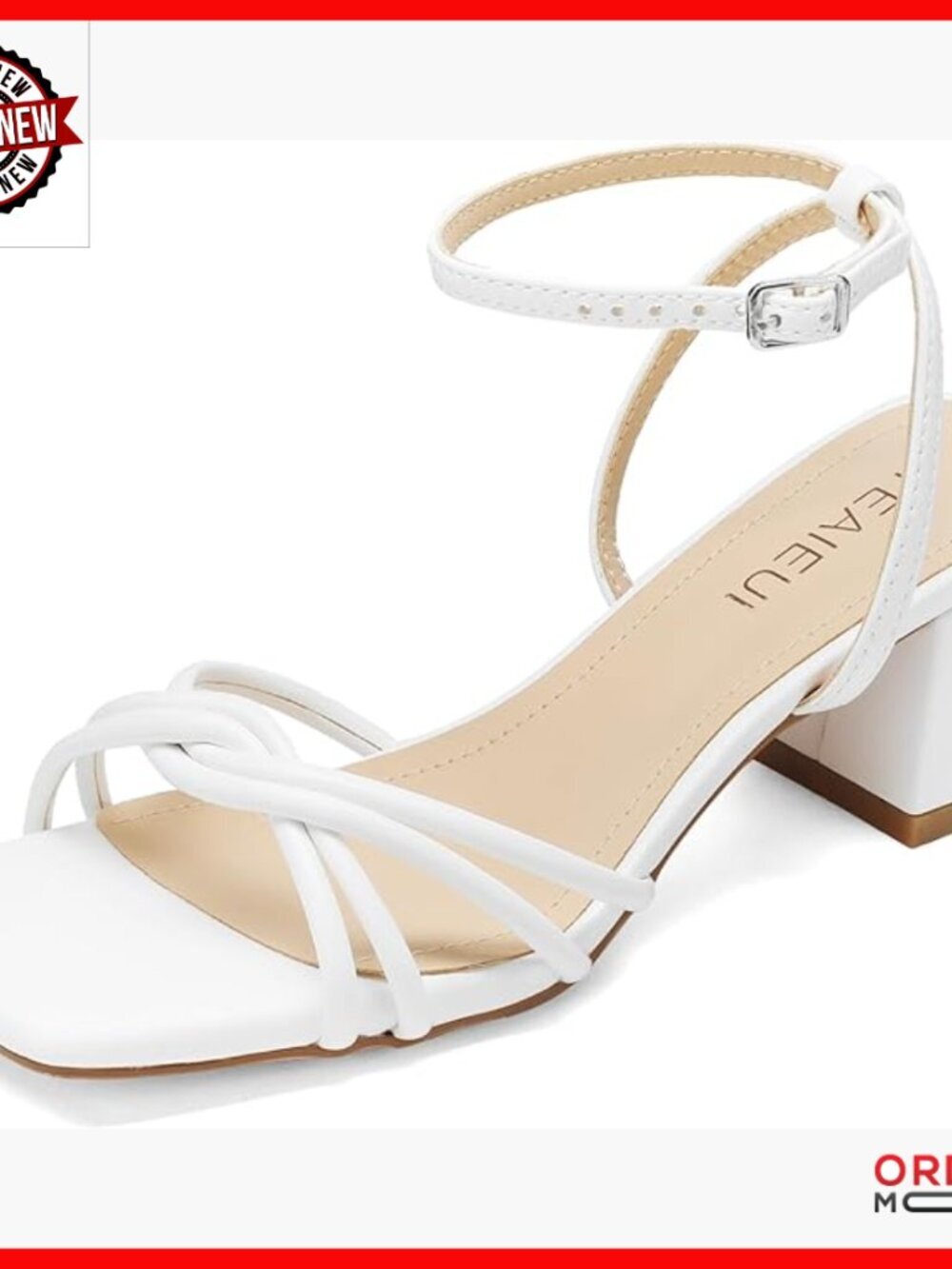 Strappy Heels Square Open Toe Sandals Chunky Block Heel Ankle Strap Wedding